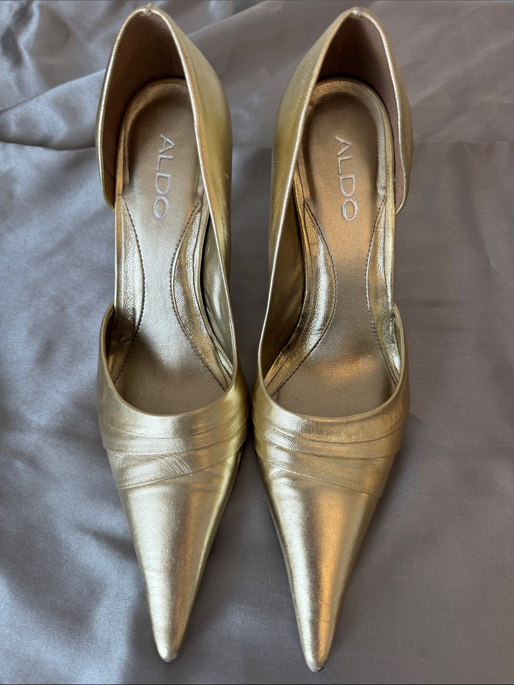 ALDO Metallic Gold Pointed-Toe Pumps